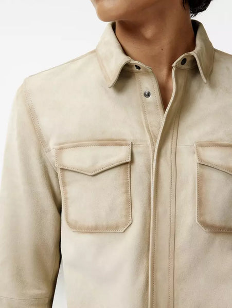 John Varvatos IZZY Leather Shirt - Twine