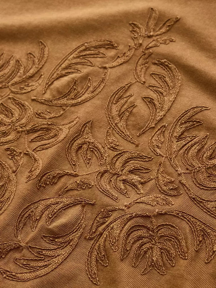 John Varvatos CENTER MOTIF Tee - Flax Heather
