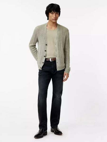 John Varvatos KILMENT Linen Cardigan - Sage Brush