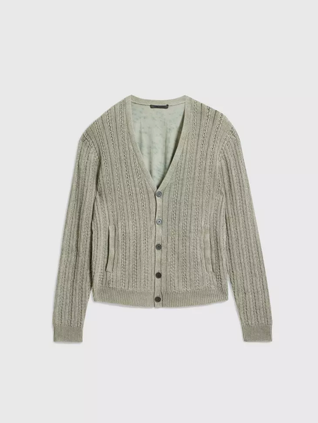 John Varvatos KILMENT Linen Cardigan - Sage Brush