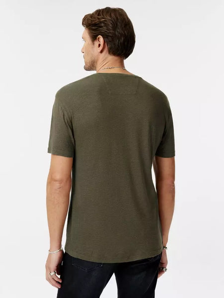 John Varvatos CHAIN SKULL Crew - Olive Leaf