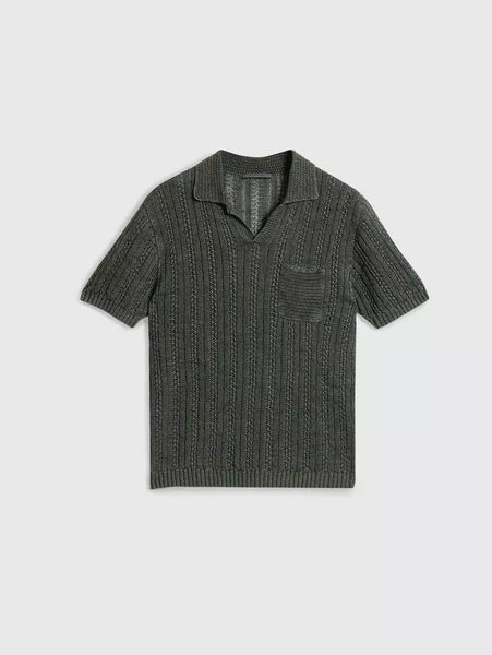 John Varvatos ODIN Linen Polo - Moss