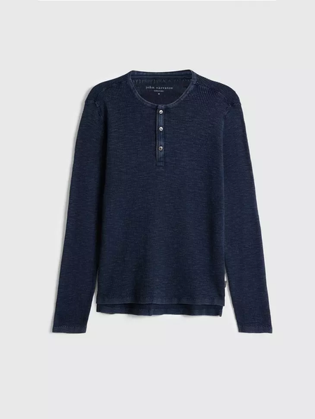 John Varvatos Memphis Waffle Henley - Navy