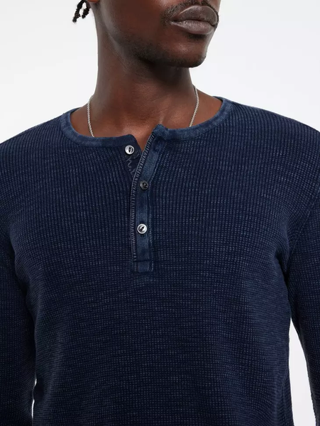 John Varvatos Memphis Waffle Henley - Navy