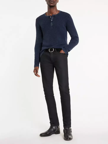 John Varvatos Memphis Waffle Henley - Navy