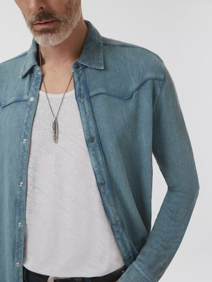 John Varvatos MINER Western Shirt - Denim Heather