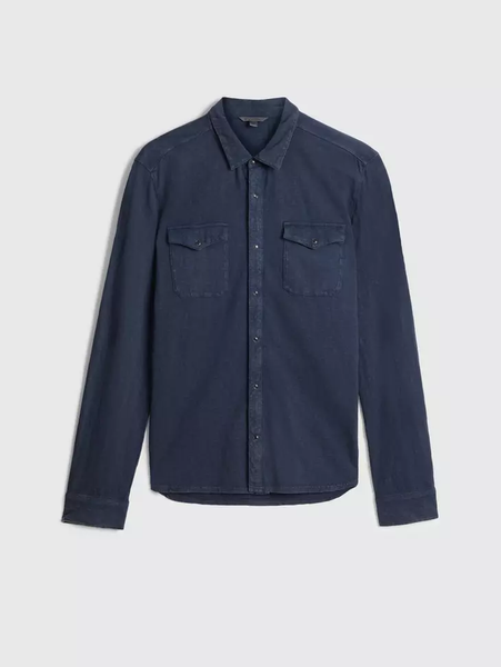 John Varvatos Arvon Western Shirt - Pacific Blue