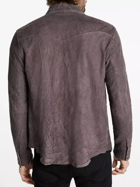 John Varvatos MASON Leather Shirt Jacket - Ebony