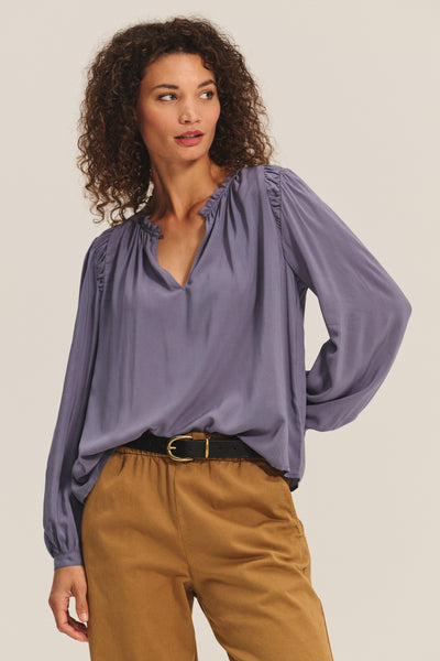 Velvet Tamara Rayon Challis Top in Gloom