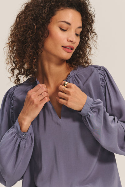 Velvet Tamara Rayon Challis Top in Gloom