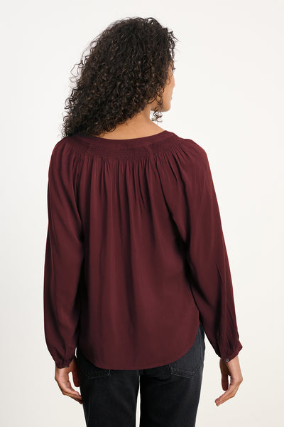 Velvet Aurelia Rayon Chalis Top in Henna