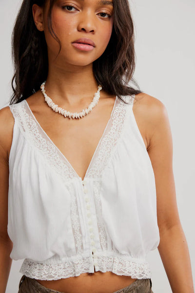 Free People Celeste Tank in Clean Ivory