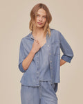 Bella Dahl Shirt Tail Button Down in Indigo Harbor Wash