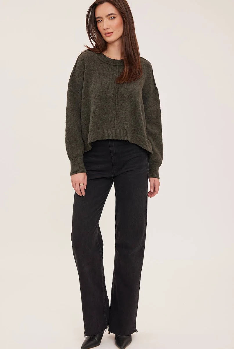 Gentle Fawn Anouk Crew Neck Sweater in Olive