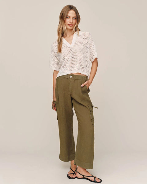 Bella Dahl Short Sleeve Crop Pullover in Sandstone