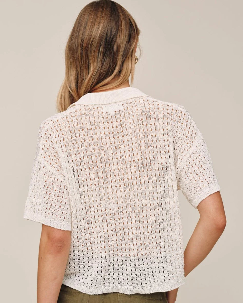 Bella Dahl Short Sleeve Crop Pullover in Sandstone