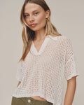 Bella Dahl Short Sleeve Crop Pullover in Sandstone