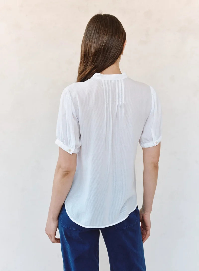 Bella Dahl S/S Pintuck Shirt in White