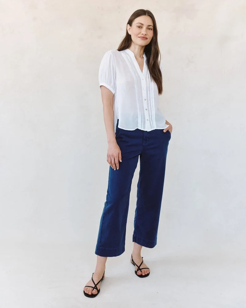 Bella Dahl S/S Pintuck Shirt in White