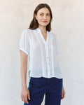 Bella Dahl S/S Pintuck Shirt in White
