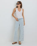 Bella Dahl Side Embroidered Beach Pant in Light Seaspray