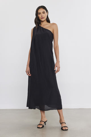 Velvet Diana Silk Cotton Voile Dress in Black