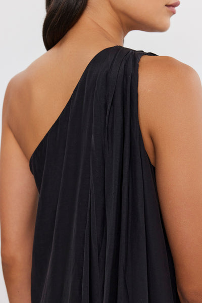 Velvet Diana Silk Cotton Voile Dress in Black