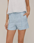 Bella Dahl Smocked Back Seam Short in Sun Bleached Wash