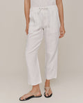 Bella Dahl Soft Barrel Zip Front Linen Pant in White
