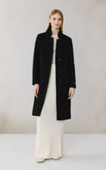 Soia&Kyo Diane Midi Boucle Wool Coat in Black