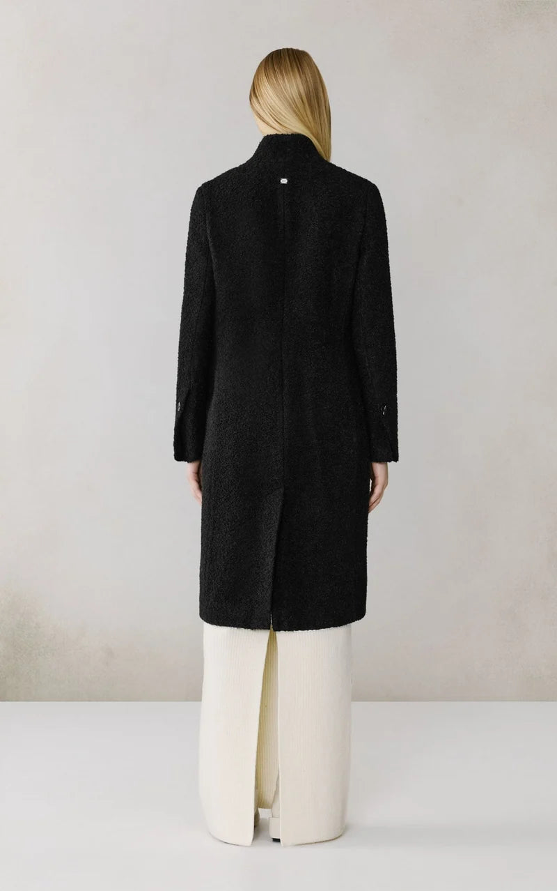 Soia&Kyo Diane Midi Boucle Wool Coat in Black