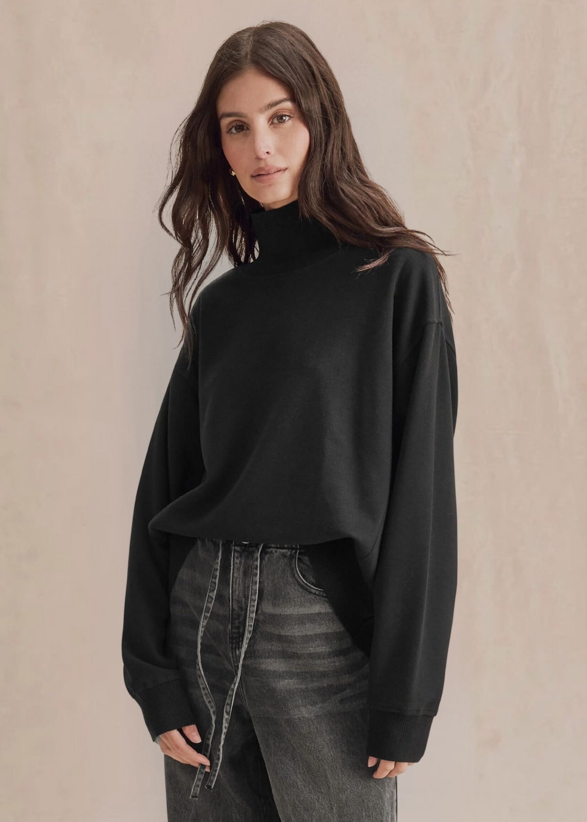 Splendid Winslow Long Sleeve Mockneck in Black