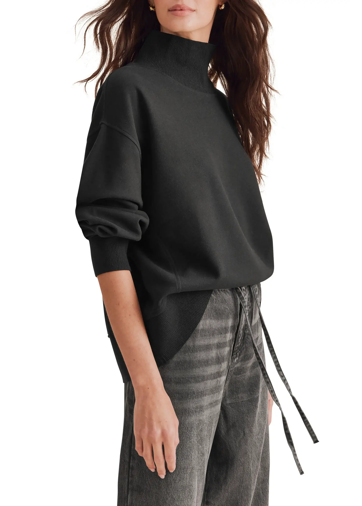 Splendid Winslow Long Sleeve Mockneck in Black