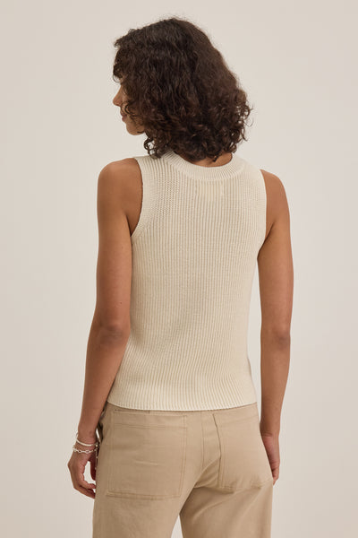 Velvet Muna07 Textured Cotton Sweater in Ivory