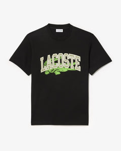 Lacoste Logo Cotton Jersey Signature T-Shirt - Black