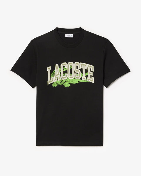 Lacoste Logo Cotton Jersey Signature T-Shirt - Black