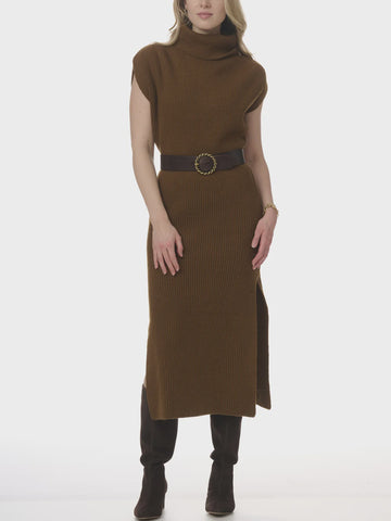Splendid Marigold Sweater Dress in Dark Saddle