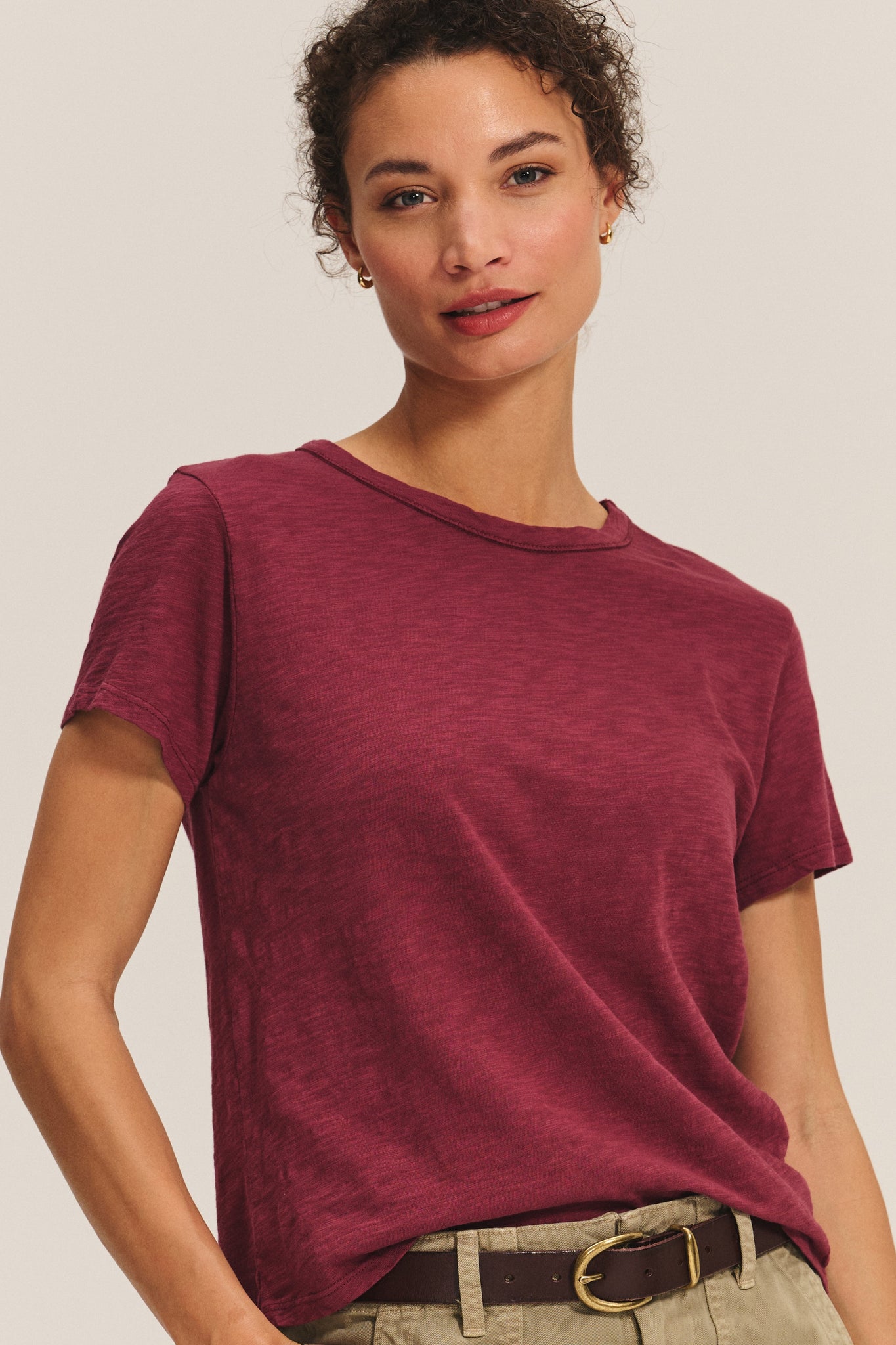 Velvet Marika Short Sleeve Shirt in Cabernet