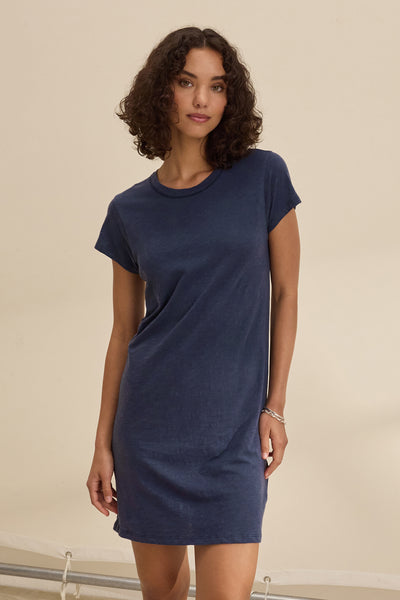 Velvet Sia07 Short Sleeve T-Shirt Dress in Bluechip