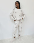 Splendid Fuzzy Sweater Lounge Set in Snowflake