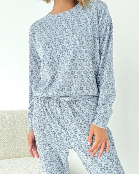 Splendid Marna Fuzzy Thermal PJ Set in Outline Stars