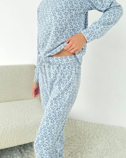 Splendid Marna Fuzzy Thermal PJ Set in Outline Stars