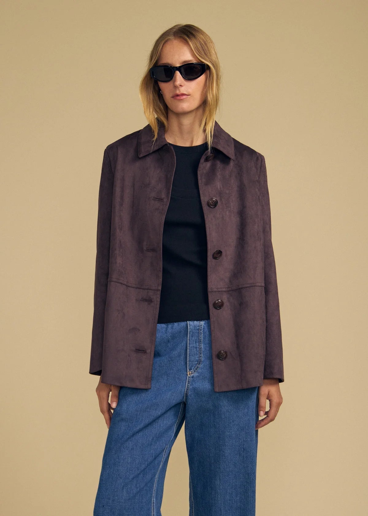 Velvet Wendolyn Faux Suede Jacket in Mole