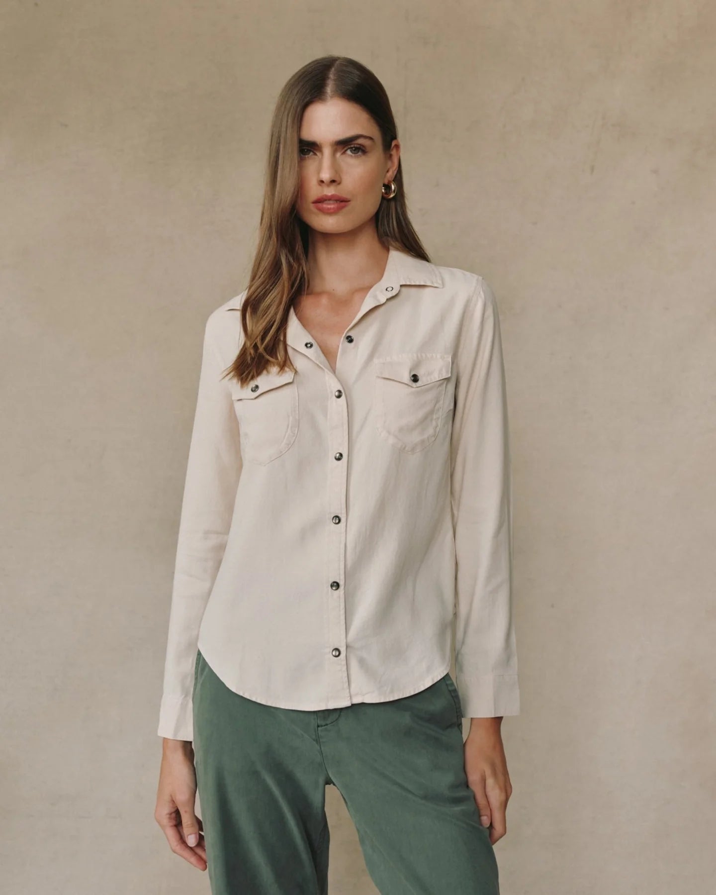 Bella Dahl Western Shirt in Moon Stone