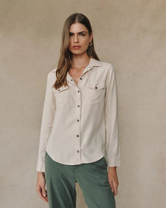 Bella Dahl Western Shirt in Moon Stone