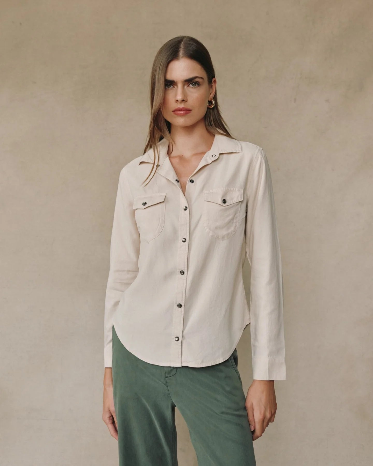 Bella Dahl Western Shirt in Moon Stone