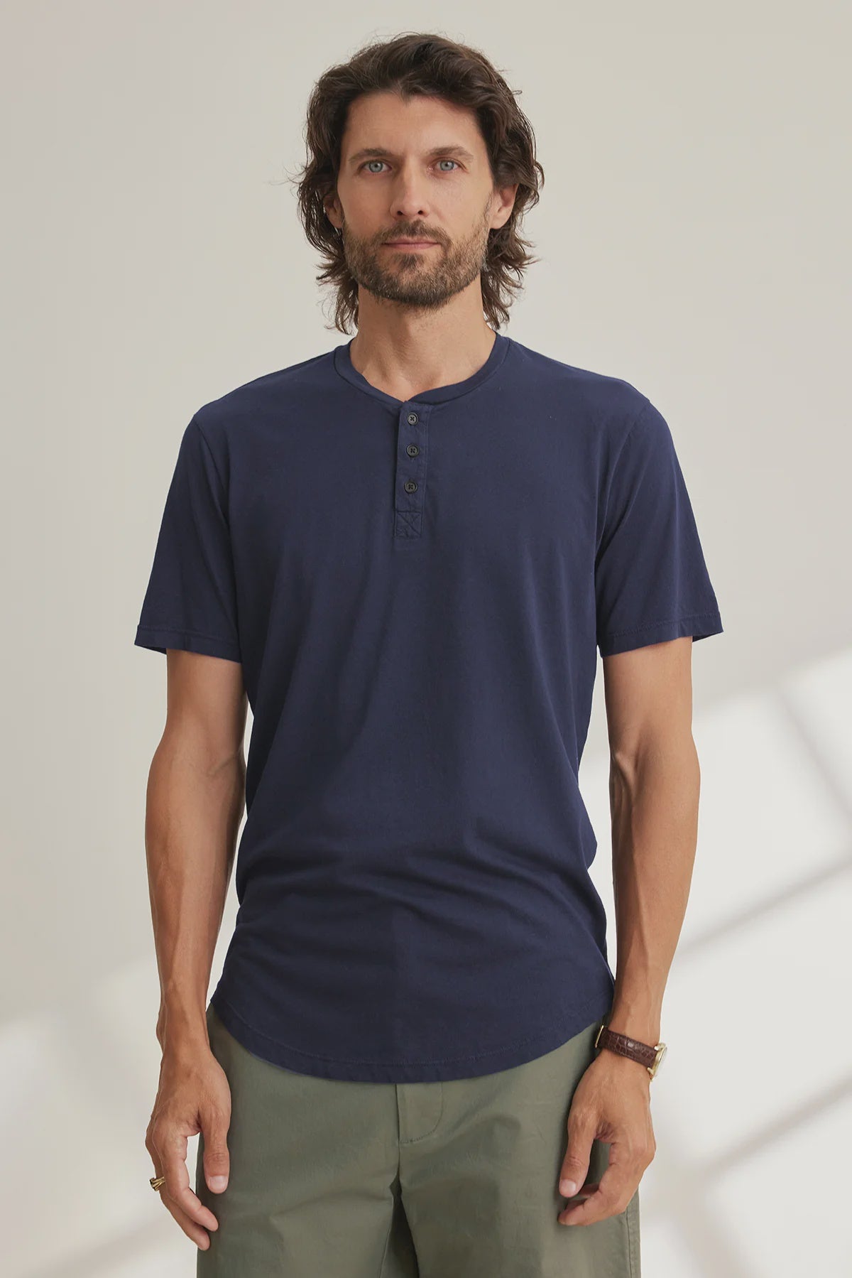 Velvet Men's Fulton Classic Whisper Henley - Shadow