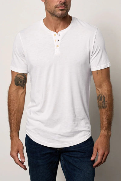 Velvet Men's Fulton Classic Whisper Henley - White