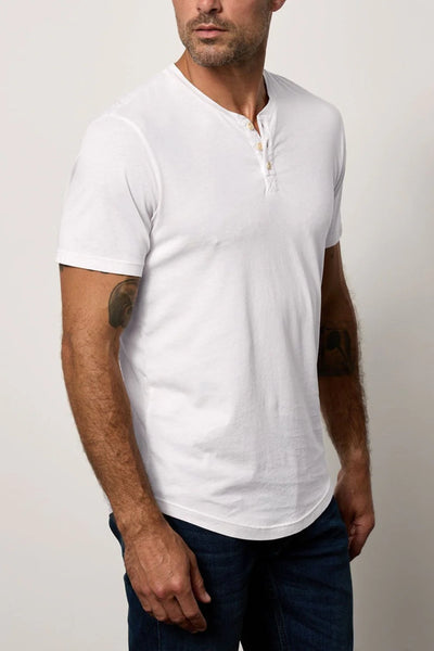 Velvet Men's Fulton Classic Whisper Henley - White