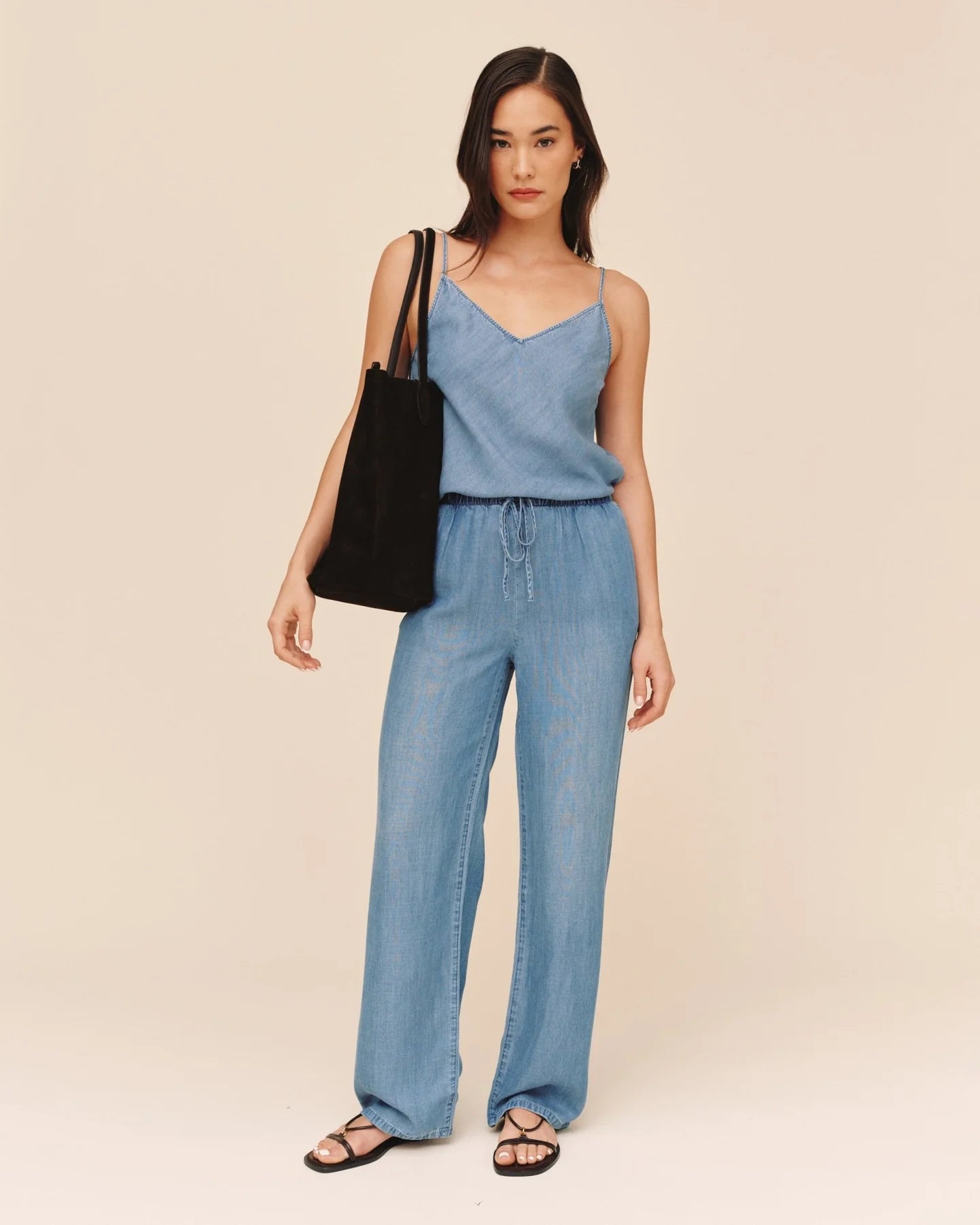 Bella Dahl Wide Leg Drawstring Pant in Indigo Harbor Wash